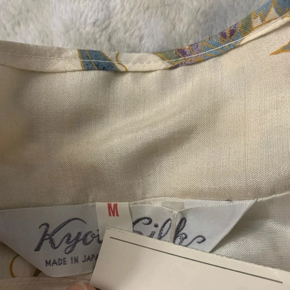 Cherry Blossom Kyoto Silk Robe From Japan Vintage Deadstock - Picture 10 of 10